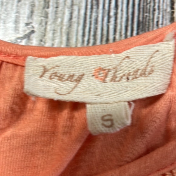 Young Threads anthropology coral lace netted belle sleeve top - Picture 5 of 11